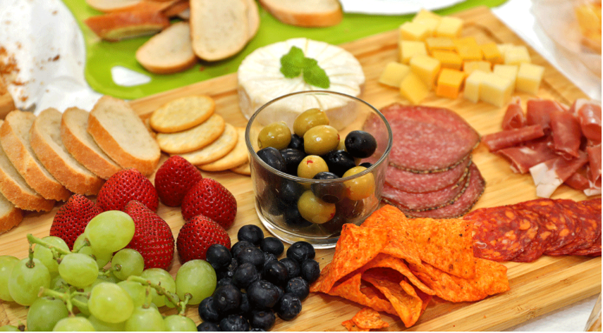 snacks and wine prepared by DCL